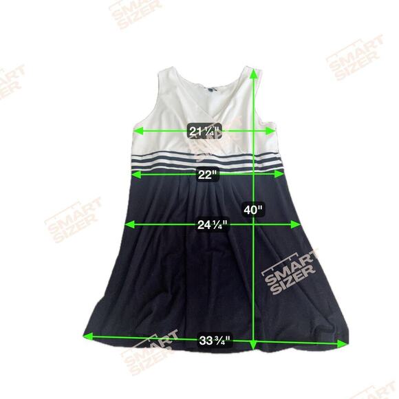 Lands’ End Black/Cream Fit & Flare Cross Front Pique Dress, Women’s Plus 3X - Picture 5 of 6